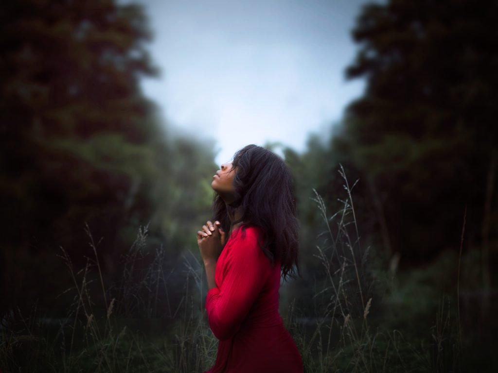 Black woman praying